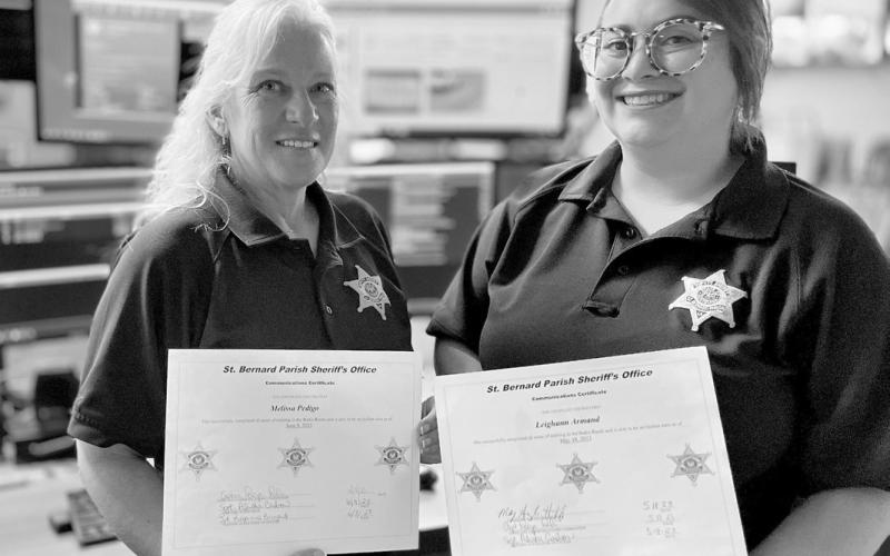 St. Bernard Sheriff's Office Dep. Melissa Pedigo, left, and Dep. Leighann Armand both completed the Communications Division’s dispatcher training program and are now fully trained to handle calls that come into the 9-1-1 center. If you think you have what it takes to become a dispatcher and make a difference in your community, call 504.278.7700 or jobs@sbso.org.