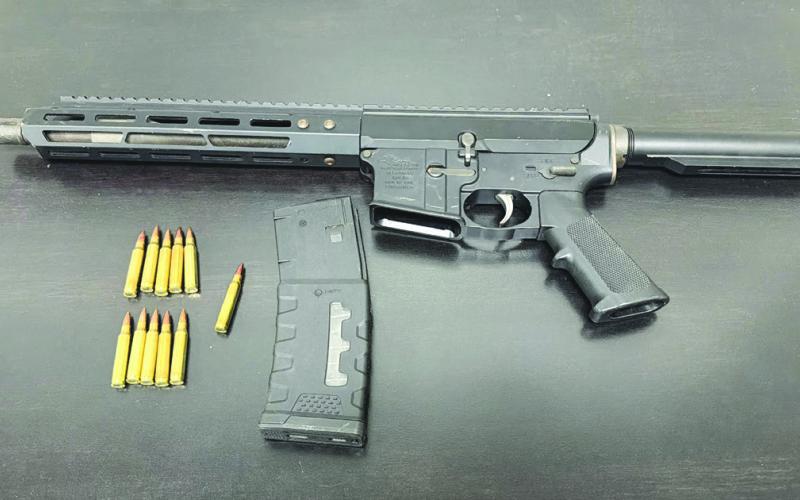 An Anderson AM-15 multi-caliber AR-style ri. e/pistol was recovered from the stolen vehicle Augustus was driving during the incident.