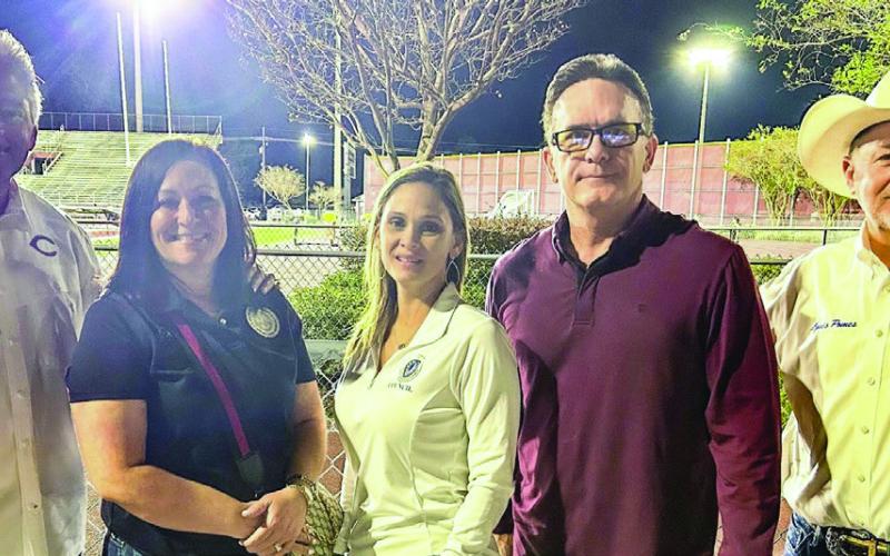 (Left to Right) Sheriff James Pohlmann, Assessor Jaylynn Bergeron Turner, Council Member Amanda Mones, District Attorney Perry Nicosia and Parish President Louis Pomes.