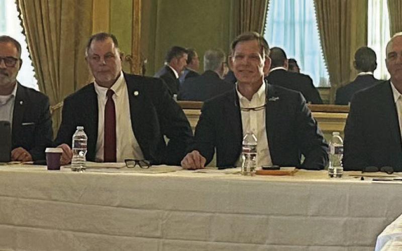 Pictured, from left: Acting CAO John Lane, St. Bernard Parish President-elect Louis Pomes, Tangipahoa Parish President Robby Miller, and St. Bernard Parish President Guy McInnis.