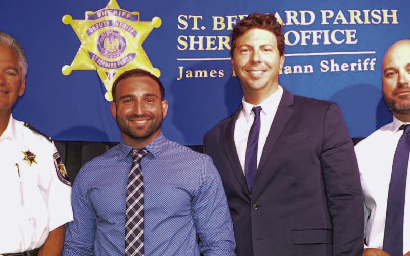 St. Bernard Sheriff’s Office Special Investigations Division Narcotics Unit Agents who recently received Medals of Achievement awards from Sheriff James Pohlmann are, from left: Agent Richard Scheuermann, Sgt. Jonathan Smith and Lt. Brad Nuccio.
