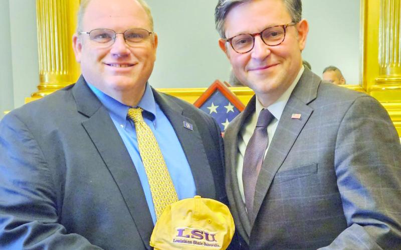 What a way to celebrate State Representative - Elect Mike Bayham's election but with Speaker of the House Mike Johnson as LSU fans.