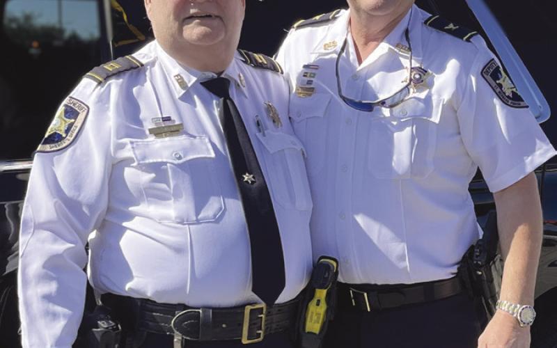 Capt. Richard Barr of the Field Operations Bureau Patrol Division, left, is retiring from the St. Bernard Sheri 's O ce after more than three decades of service. Pictured with Capt. Barr is his supervisor, Col. Walter Dornan, commander of the Field Operations Bureau.
