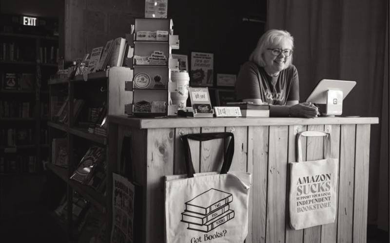 Taken by Rusty Castanza, this picture is of his beloved wife Ann, owner of Two Fish Bookstore. Photo by Rusty Costanza Photography LLC