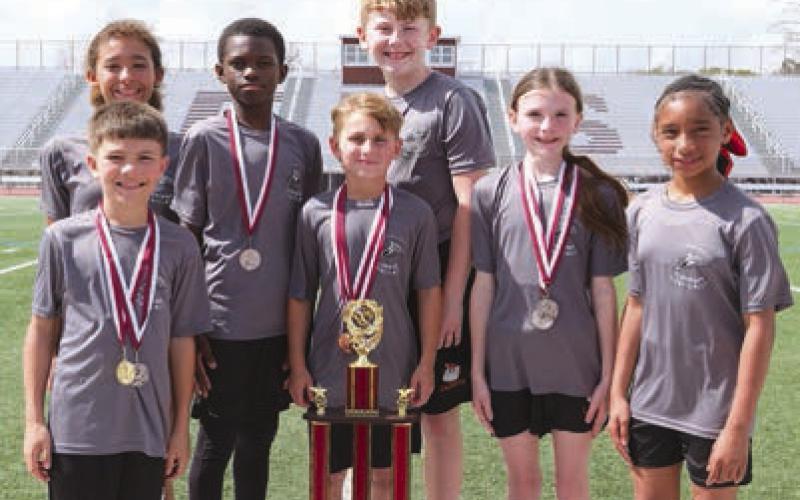 1st Place Overall Team Davies Elementary, from left: Luke Tassin, Kaylee Cameron, Brandon Chagnard, Braylie Areas, Ava Mancuso, Kali Serigne, Kyle Bauer, Thomas McMullin.