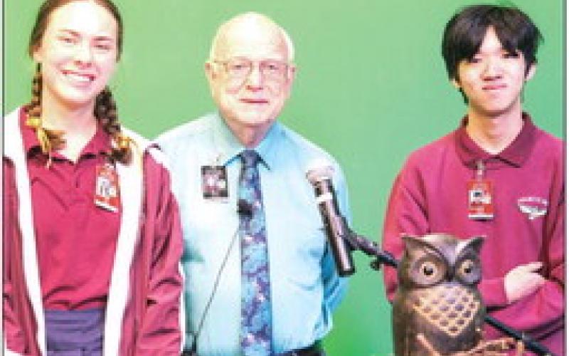 Pictured, from left: Alex Jorns, CHS Principal Wayne Warner and Kenny Quach.