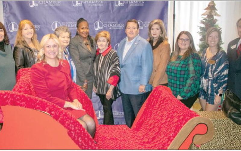 Pictured, from left: Faith Moran, Jenifer Heintz, Katie Tommaseo, Lena Nunez, Dorothy Hills, Claire Henderson, Lt. Gov. Billy Nungesser, Phyllis Diecedue, Samantha Meyer, Jessica Reab, and Gary Huettmann.