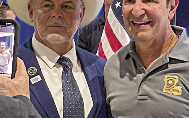 St. Bernard Parish President Louis Pomes poses for a photo with La. Governor Jeff Landry.