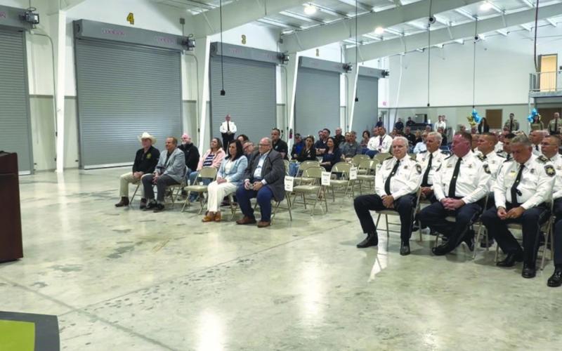 Sheri James Pohlmann speaks during a ribbon-cutting ceremony marking the opening of the St. Bernard Parish Sheri 's O ce new Special Operations Division facility, highlighting the agency's continued investment in emergency response and public safety.