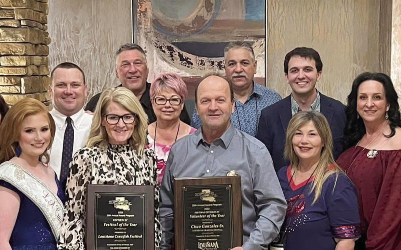 The Louisiana Crawfish Festival returned home from the Louisiana Association of Fairs and Festivals' (LAFF) convention this past weekend with two awards: Festival of the Year (Div. IV) and Festival Board President, Cisco Gonzales, Sr., received the Volunteer of the Year Award (Div. IV).
