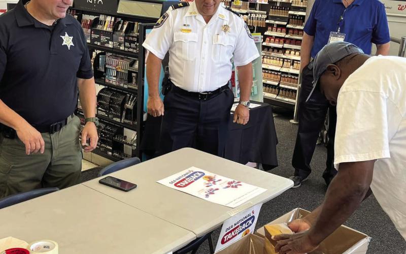 The St. Bernard Sheriff’s Office held a Drug-Take Back Day April 22 at Walgreens in Chalmette. Residents properly disposed of 133 pounds of unwanted or expired prescriptions and over-thecounter medications.