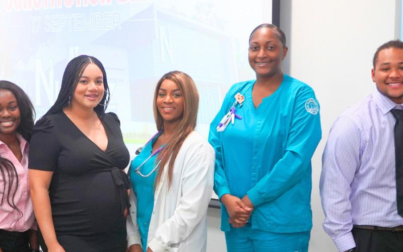 Nunez Community College inducted its 2024-2025 Student Government Association officers and senators Sept. 17 as part of Constitution Day. Pictured from left are John Tsai, Senator for Technical Programs, Hannah Gehring, Senator for Allied Health Programs, Treasurer Asia Fleming, President Jade Griffith, Vice President Charla Bell, Secretary Kymberly Cooper, Troy Sino Jr., Senator for Allied Health Programs, and Kathleen Hampton, Senator for Academic Programs.