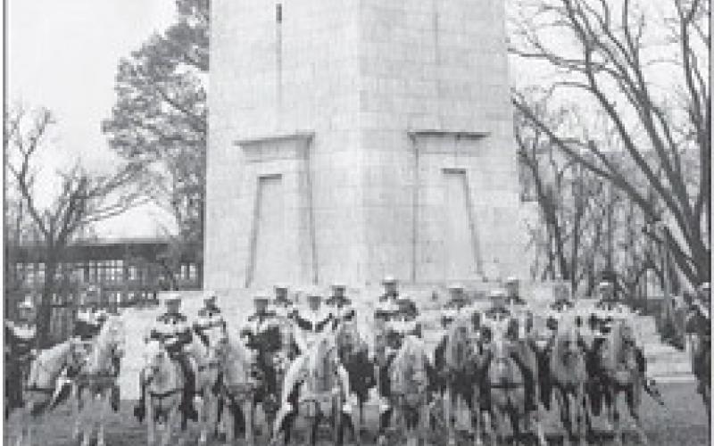The Sheriff's posse at Chalmette Battlefield before a parade.