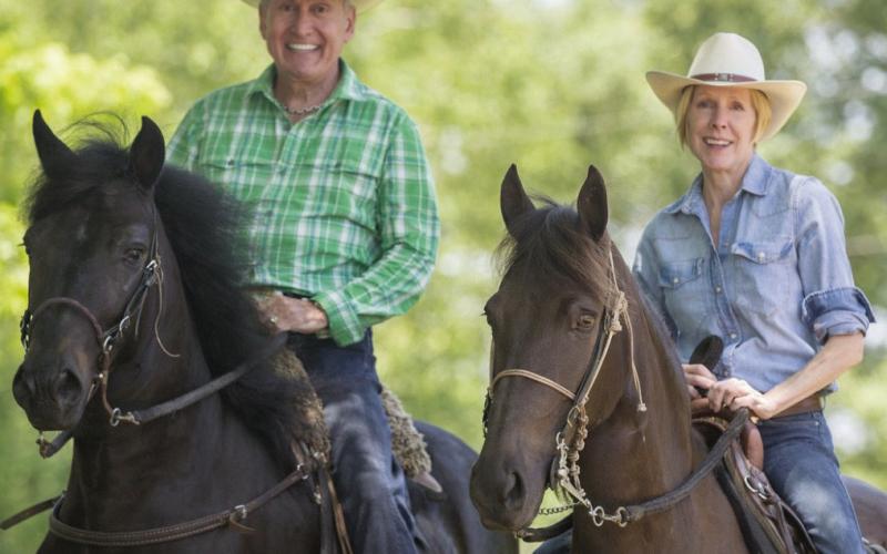 One of the many rides that Sidney and Roberta had on their champion Paso Fino horses.