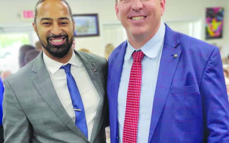 Rep. Ed Murray, Jr. and Johnny Ginart celebrate the dedication of the new terminal in Chalmette.