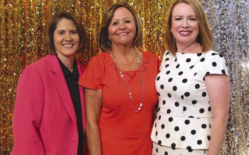 From left: Superintendent Lumetta, School Board President Diana Dysart, School Board Vice President Dr. Katherine Lemoine.