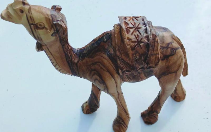 This small camel is a gift from Sidney Torres III from his trip to the Holy Land. The craftsman who carved the camel from olive wood was selling them at the birth place of Jesus Christ in Bethlehem.
