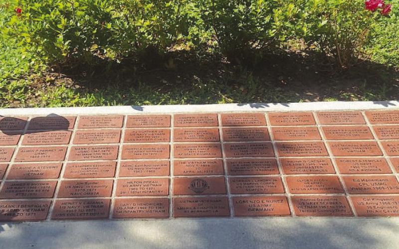 Commemorative bricks honoring the legacy and service and Vietnam War veterans.