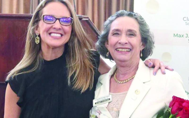 Claudette Reuther was honored by the New Orleans Metropolitan Association of Realtors (NOMAR) at NOMAR’s recent awards luncheon held at the Audubon Tea Room. Reuther received the Philippi St. Pé Lifetime Achievement Award, the most coveted award the association presents. Pictured, from left: Liz Tardo (2023 NOMAR President ) and Claudette Reuther.