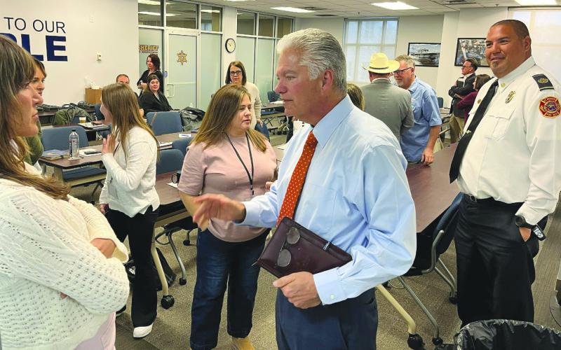 Sheri James Pohlmann speaks with members of the St. Bernard Chamber of Commerce's Leadership St. Bernard Class on Feb. 26 during a session titled "Meet Your Parish Ocials."