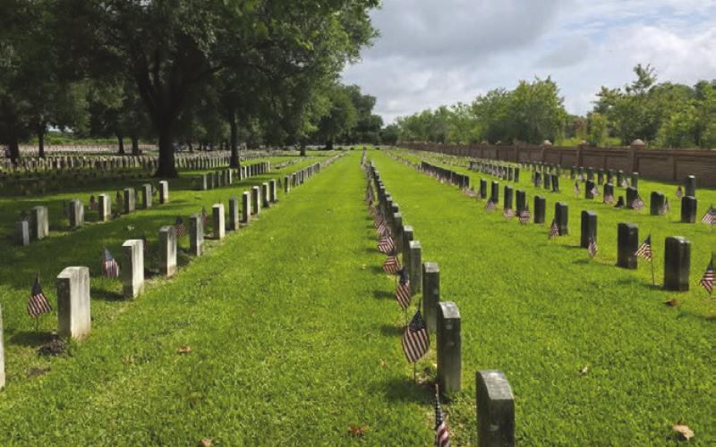 Volunteers placed an American . ag near every one of these special resting places as a "respect the fallen.”