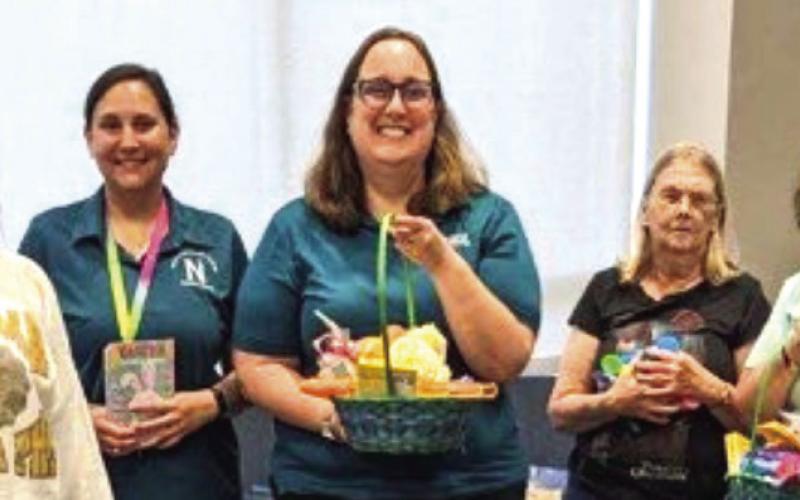 Pictured from left: Nunez SGA Secretary Dekana St. Germain, Financial Aid Counselor Jennifer Meyer, Dean of Strategic Enrollment Management and Student Success April Lavergne, Terry Doty, and Financial Aid Officer and GBP Sponsor Kim Doty.