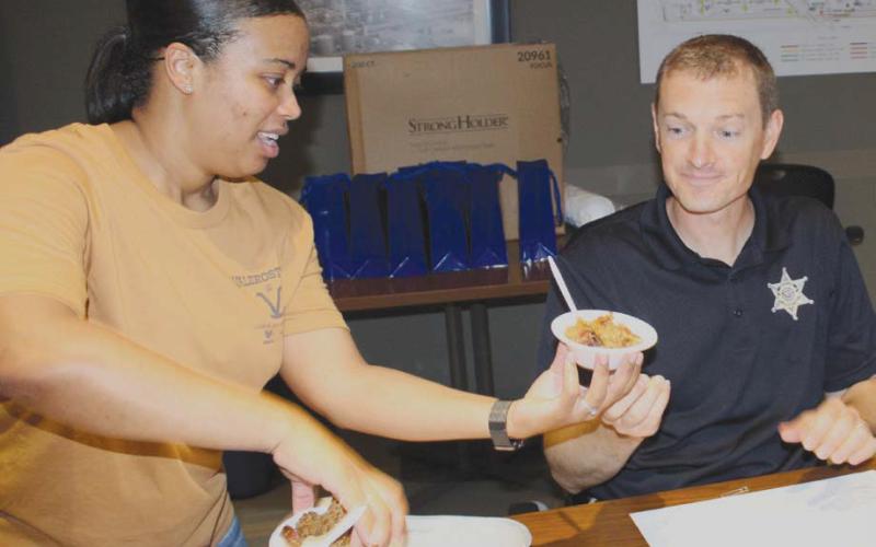 St. Bernard Sheri's Oce Chaplain Aaron Johnson served as one of the judges at Valero Meraux Refinery's annual Jambalaya and Gumbo Cook-O held Friday, Sept. 19.
