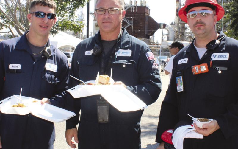 Valero Meraux Refinery employees enjoy some jambalaya at the company's annual Jambalaya and Gumbo Cook-O.