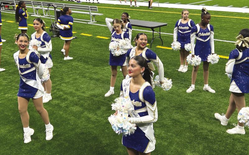 Andrew Jackon Middle Dance Team Members Left to Right Front: Riley Noto, Kilynn Musacchia Back: Peighton Miller, Dia'mond Brown, Violet Pilet perform in the Caesar's Superdome
