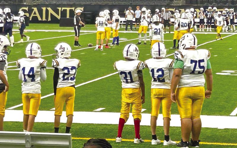 St. Bernard Middle and Andrew Jackson Middle played against each other in an exhibition game in the Caesars's Superdome