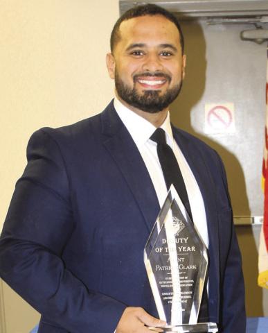 St. Bernard Sheri's Oce's 202526 Deputy of the Year Agent Patrick Clark at an awards ceremony hosted by the Knights of Columbus.