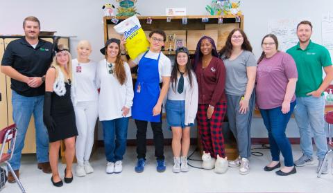 (Left to right) Shawn Brown, Grace Gaspard, Kamyrn Simon, Asma Askar, Norman Burrey Morales, Lily Vu, Lyanna Jackson, Sophia Wehrlin, Elena Hodges, Cameron Mire.