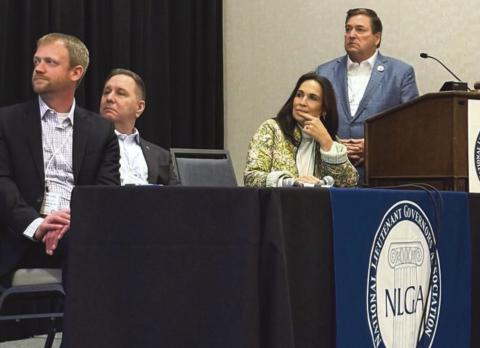 Dr. Tina Tinney, Nunez Chancellor, was invited to participate as a speaker and panelist at the National Lieutenant Governors Association's Aerospace, Aviation &amp; Defense Committee meeting last week in Salt Lake City, Utah, by Lt. Gov. Billy Nungesser. Dr. Tinney, center, is pictured with Nungesser, right.