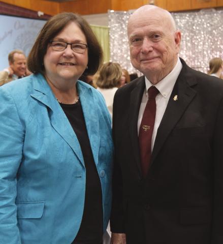 Superintendent Doris Voitier and Chalmette High Principal Emeritus Wayne Warner.