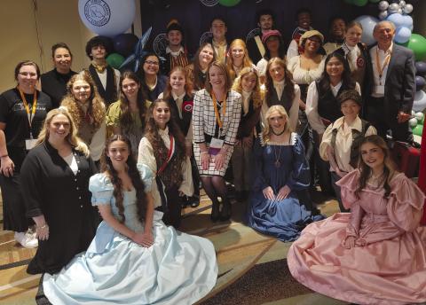LSBAPresident Dr. Katherine Lemoine and the members of the CHS Voices.