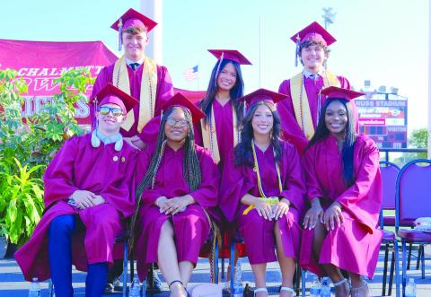 CHS Class of 2026 Senior Class O cers, . rst row left to right: Kaden Roach, Destiny Bullock, Ana Pereira, Nickobe Lewis; second row left to right: Jackson Nunez, Celine Bioc, Christian Miller.