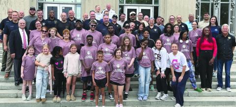 Sheri James Pohlmann and members of the St. Bernard Sheri 's O ce joined parish o cials and dignitaries Friday, May 22 on the steps of the St. Bernard Courthouse to cheer on St. Bernard Special Olympics participants as they prepared to depart for the 2026 Special Olympics Louisiana State Summer Games, scheduled for May 2224 at Southeastern Louisiana University in Hammond. For more information about the Summer Games, visit https://specialolympicsla.org/.