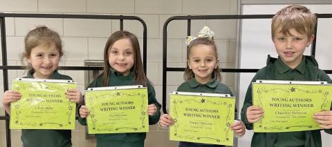 KINDERGARTEN - Lillian Miller, Tia Pellerano, Harper Melerine and Chandler Defranzo.