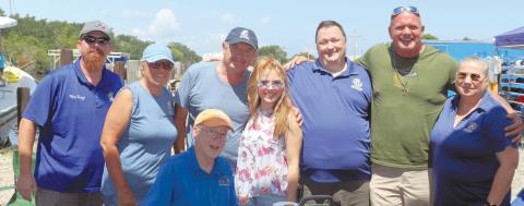 Nicholas Koepp, Beth Vincent, Michael Pechon (sitting), Barry Vincent, Amanda Shaw (Louisiana Music Hall of Fame inductee), Ellis Fortinberry, Ronnie Adams (of TV’s “Swamp People”), Brenda Peralta. Photo taken by Tony Peralta