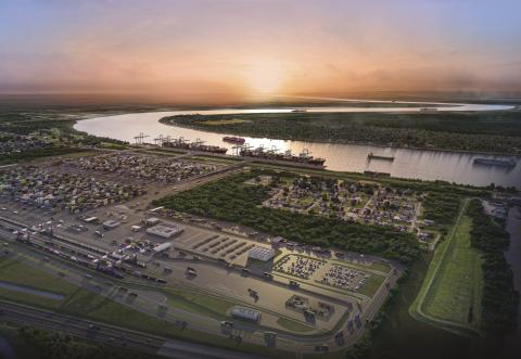 Nunez Community College in Chalmette will soon oer a Certificate of Technical Studies in Maritime Operations aimed at equipping students for jobs at the Louisiana International Terminal (LIT) in St. Bernard Parish. Pictured, a rendering of the LIT seen from east to west.