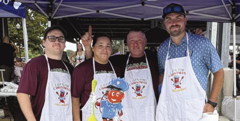 First place winners of this year's C.O.P.S. for Christmas Chili Cook O fundraiser held Oct. 18 are the SBSO Birdie and Bogeys Team, from left: Sgt. Andrew Mowers, Dep. Shannon Schmiderer, Reserve Division Dep. Fred Schmiderer and Lt. Kyle Brown.