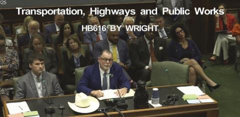 CAO Donnie Bourgeois and Parish President Louis Pomes speak in support of HB 616, highlighting the need of The St. Bernard Transportation Corridor Project if LIT develops