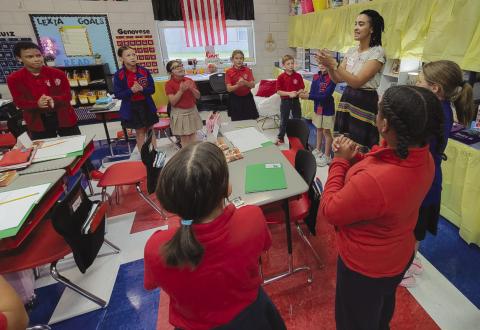 Eleanor Frederic-Humphrey teaches at Gauthier Elementary during the 2025 - 26 school year.