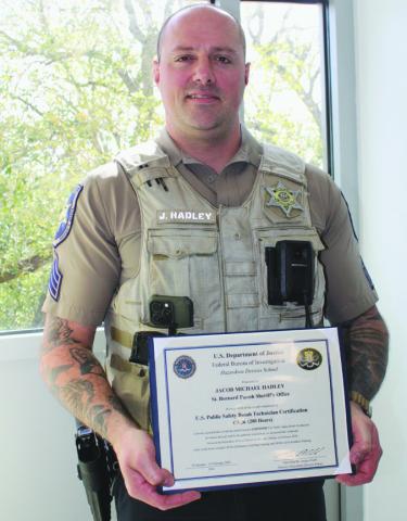 SBSO Sgt. Jacob Hadley Graduates From Hazardous Devices School