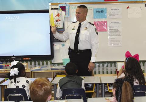 Col. Daniel Bostic Jr., commander of SBSO's Special Investigations Division, visited Joseph Davies Elementary this week to read to students during the school's Literacy Week festivities.