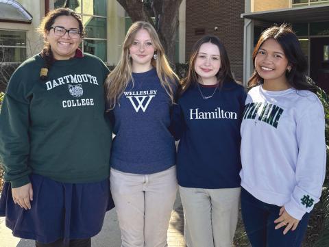 From left: Maya Dufrene, Alayna Mendel, Cheyann Clark, Celine Bioc.