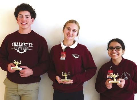 Onsets Perfect Score for the Senior Division, Left to right: Connor Dewey, Abigayle Creason, Jenna Jamhour