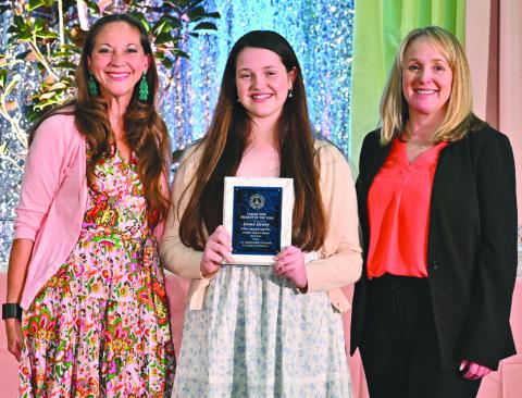 From left: Millie Harris, Regional and District Honoree student of the Year Grace Dewey, Carly Creason. Photo by Raymar Photography