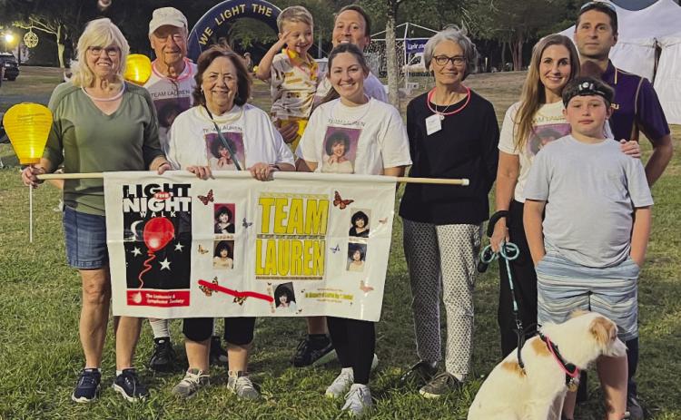 Team Lauren Lights the Night at Lafreniere Park to Benefit the Leukemia and Lymphoma society. Family and friends participated in the annual walk in memory of Lauren Saubat a 1996 graduate of Chalmette High School and died from leukemia in October 1997. Thank you very much to all who participated and/ or donated.
