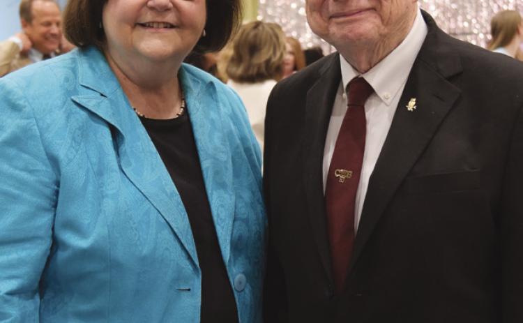 Superintendent Doris Voitier and Chalmette High Principal Emeritus Wayne Warner.
